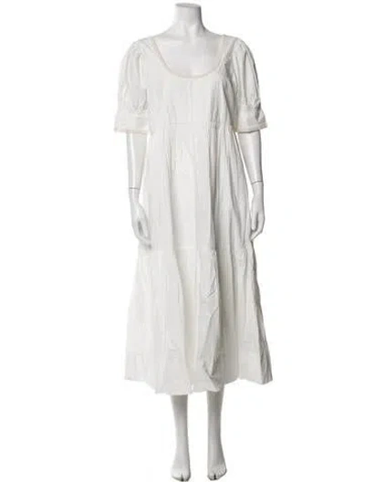 Pre-owned Loeffler Randall Scoop Neck Midi Length Dress In Neutrals