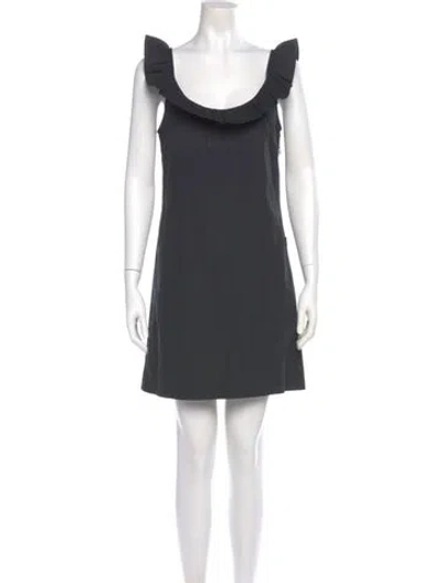 Pre-owned Loeffler Randall Scoop Neck Mini Dress In Gray