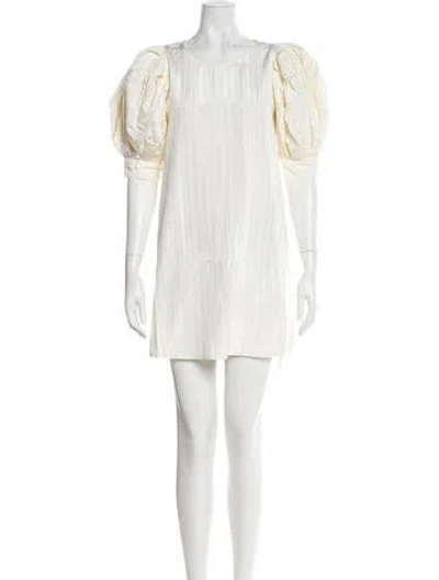 Pre-owned Loeffler Randall Scoop Neck Mini Dress W/ Tags In White