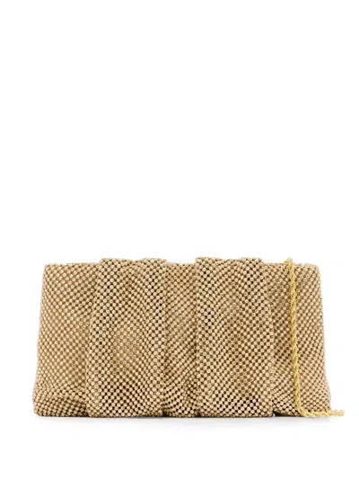 Loeffler Randall Serena Crystal-embellished Clutch Bag In Gold