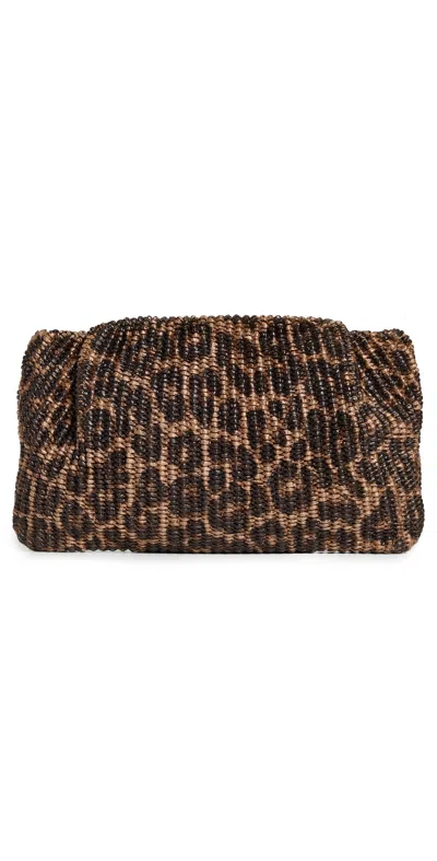 Loeffler Randall Serena Gathered Clutch Leopard