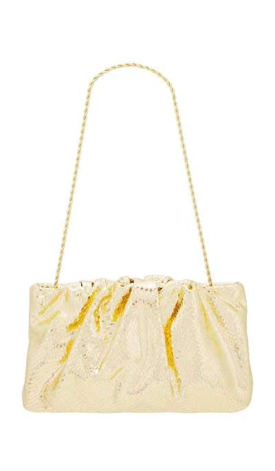 Loeffler Randall Serena Gathered Leather Clutch In Gold
