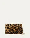 Loeffler Randall Serena Ruched Cheetah-print Clutch Bag In Leprd