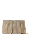 Loeffler Randall Serena Small Rhinestone Embellished Gathered Clutch In Gold