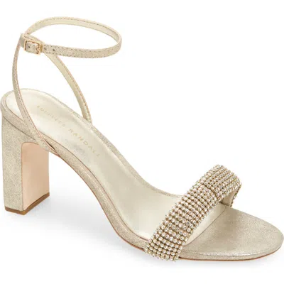 Loeffler Randall Shay Crystal Embellished Ankle Strap Sandal In Cappuccino