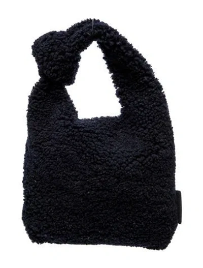 Pre-owned Loeffler Randall Shearling Top Handle Bag In Blue