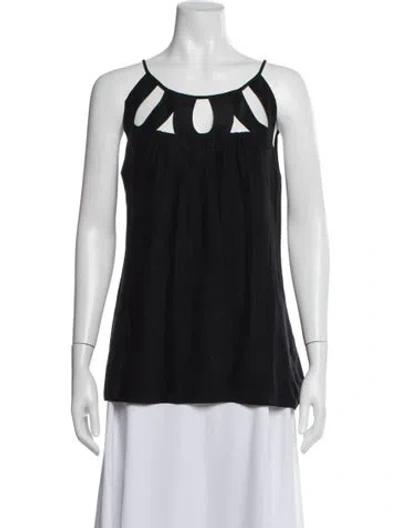 Pre-owned Loeffler Randall Silk Asymmetrical Top In Black