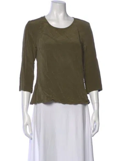 Pre-owned Loeffler Randall Silk Crew Neck Top In Green
