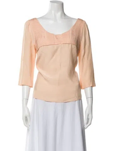 Pre-owned Loeffler Randall Silk Crew Neck Top In Pink