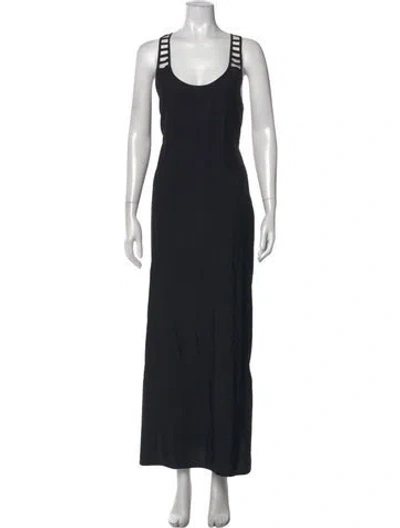 Pre-owned Loeffler Randall Silk Long Dress In Black