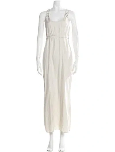 Pre-owned Loeffler Randall Silk Long Dress In White