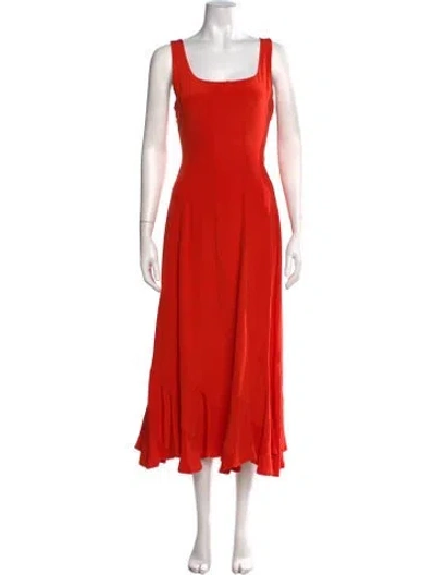 Pre-owned Loeffler Randall Silk Midi Length Dress In Red