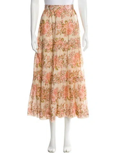 Pre-owned Loeffler Randall Silk Midi Length Skirt In Neutral