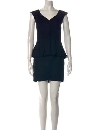 Pre-owned Loeffler Randall Silk Mini Dress In Black