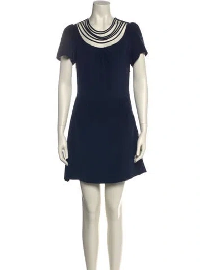 Pre-owned Loeffler Randall Silk Mini Dress In Blue