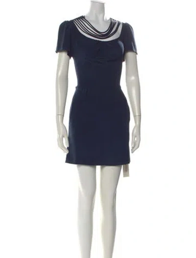 Pre-owned Loeffler Randall Silk Mini Dress In Blue