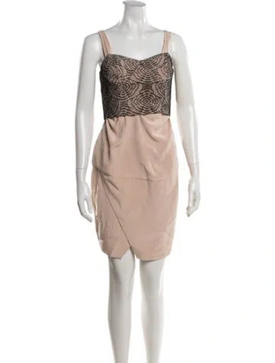 Pre-owned Loeffler Randall Silk Mini Dress In Neutrals