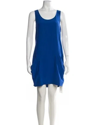 Pre-owned Loeffler Randall Silk Mini Dress W/ Tags In Blue