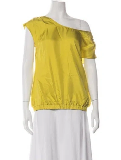 Pre-owned Loeffler Randall Silk Off-the-shoulder Top In Purple