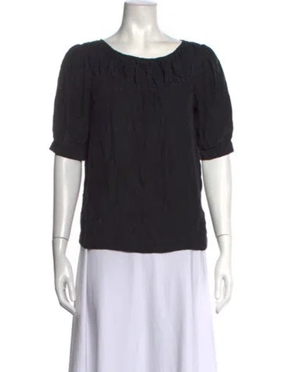 Pre-owned Loeffler Randall Silk Scoop Neck Top In Black