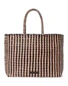 Loeffler Randall Small Woven Leather Tote In Chocolate/desert
