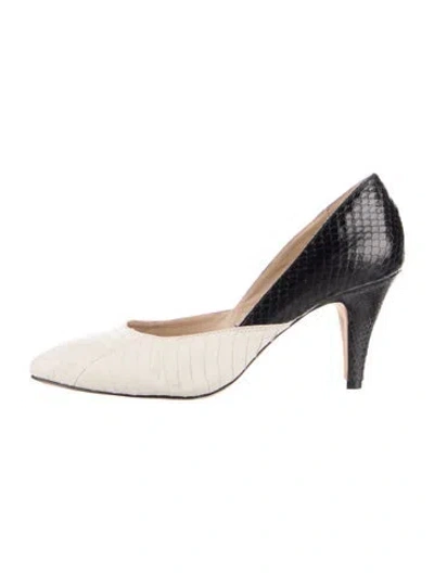 Pre-owned Loeffler Randall Snakeskin Animal Print Pumps
