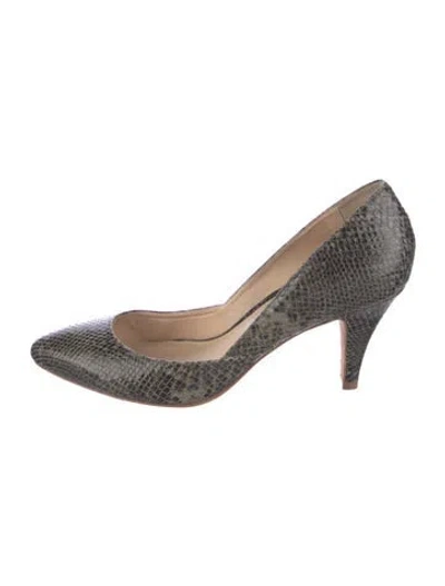 Pre-owned Loeffler Randall Snakeskin Animal Print Pumps In Brown