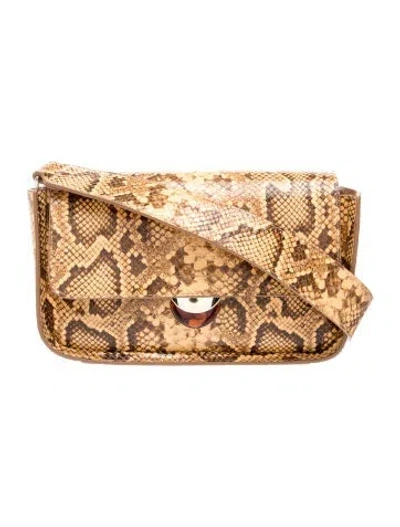 Pre-owned Loeffler Randall Snakeskin Shoulder Bag In Neutral