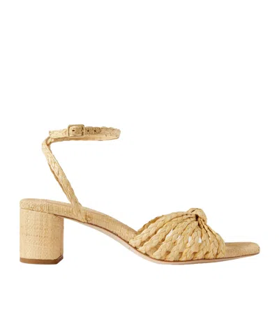 Loeffler Randall Solid Color Knotted Raffia Sandals In Nude