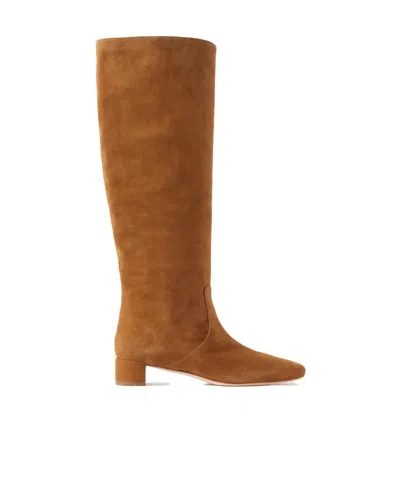 Loeffler Randall Solid Color Suede Knee Boots In Brown