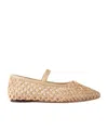 Loeffler Randall Solid Woven Raffia Ballet Flats In Nude