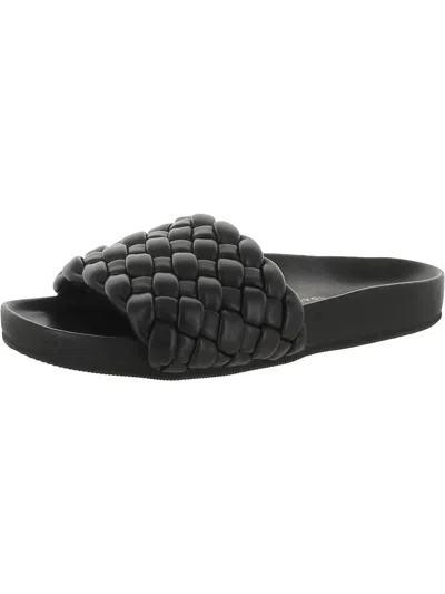 Loeffler Randall Sonnie-wl Womens Cushioned Footbed Woven Slide Sandals In Black