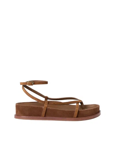 Loeffler Randall Sonny Cacao Suede Wrap Sandal