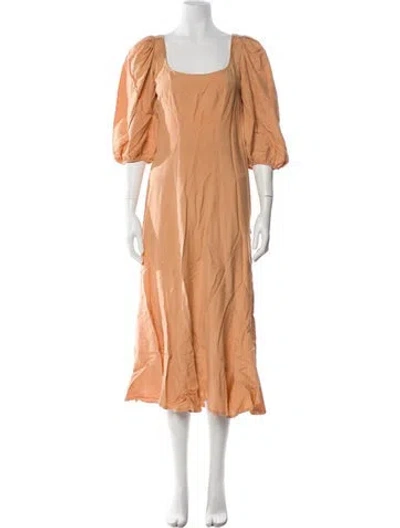 Pre-owned Loeffler Randall Square Neckline Knee-length Dress In Neutral