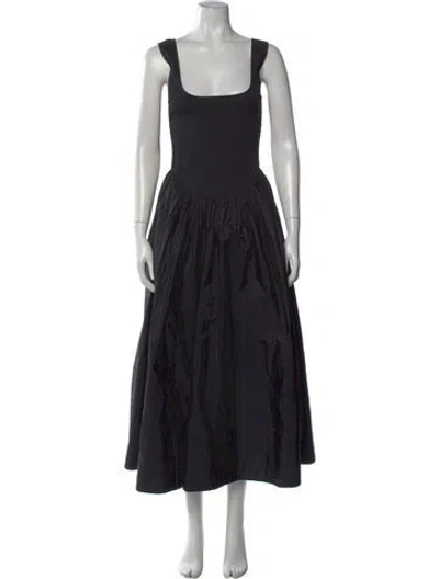 Pre-owned Loeffler Randall Square Neckline Long Dress In Black