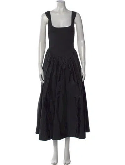 Pre-owned Loeffler Randall Square Neckline Long Dress In Black