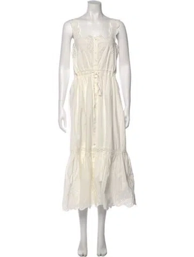 Pre-owned Loeffler Randall Square Neckline Long Dress In Neutral