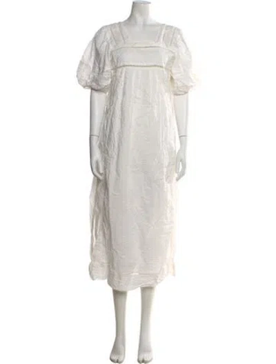 Pre-owned Loeffler Randall Square Neckline Long Dress In Neutral