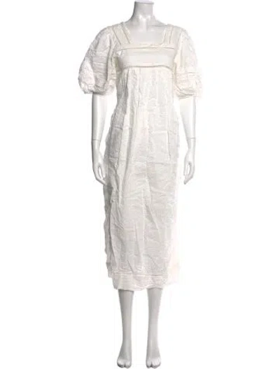 Pre-owned Loeffler Randall Square Neckline Midi Length Dress In Neutrals