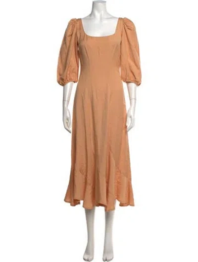 Pre-owned Loeffler Randall Square Neckline Midi Length Dress In Neutrals