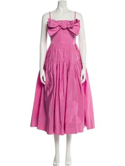 Pre-owned Loeffler Randall Square Neckline Midi Length Dress In Pink