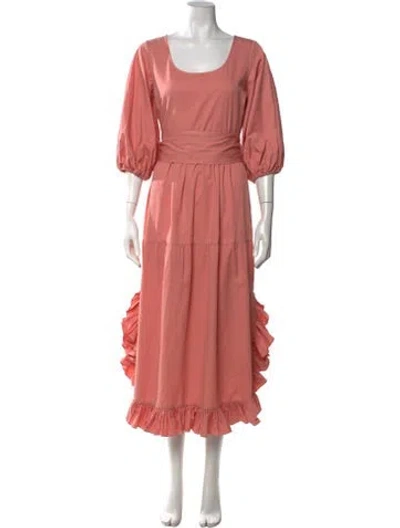 Pre-owned Loeffler Randall Square Neckline Midi Length Dress In Pink