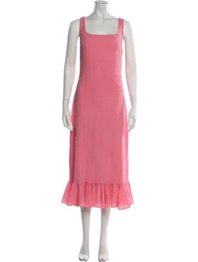 Pre-owned Loeffler Randall Square Neckline Midi Length Dress In Pink