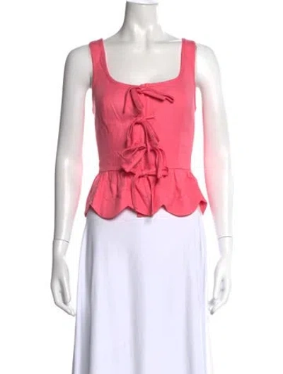 Pre-owned Loeffler Randall Square Neckline Sleeveless Top In Pink