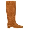 Loeffler Randall Square-tie Knee-high Boots In Brown Suede In Brown