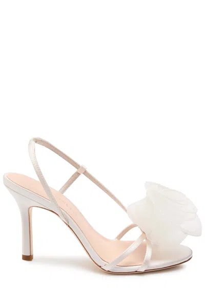 Loeffler Randall Steph 100 Floral-appliquéd Satin Sandals In White