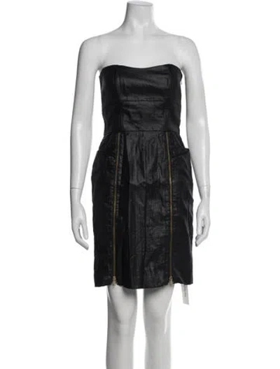 Pre-owned Loeffler Randall Strapless Mini Dress In Black