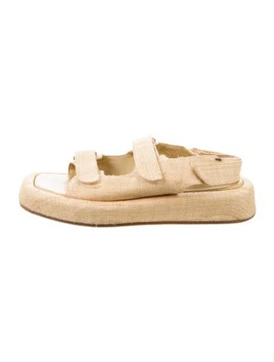 Pre-owned Loeffler Randall Straw Espadrilles In Neutral