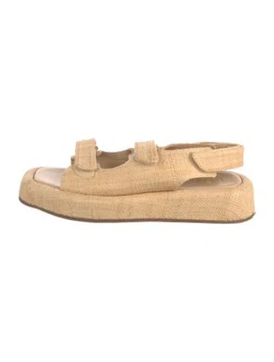 Pre-owned Loeffler Randall Straw Espadrilles In Neutral