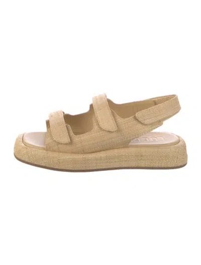 Pre-owned Loeffler Randall Straw Espadrilles W/ Tags In Neutral